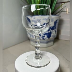 Vintage Bryce Brothers "Aristocrat Clear" Wine Glass - Ball/Bubble Design Stem